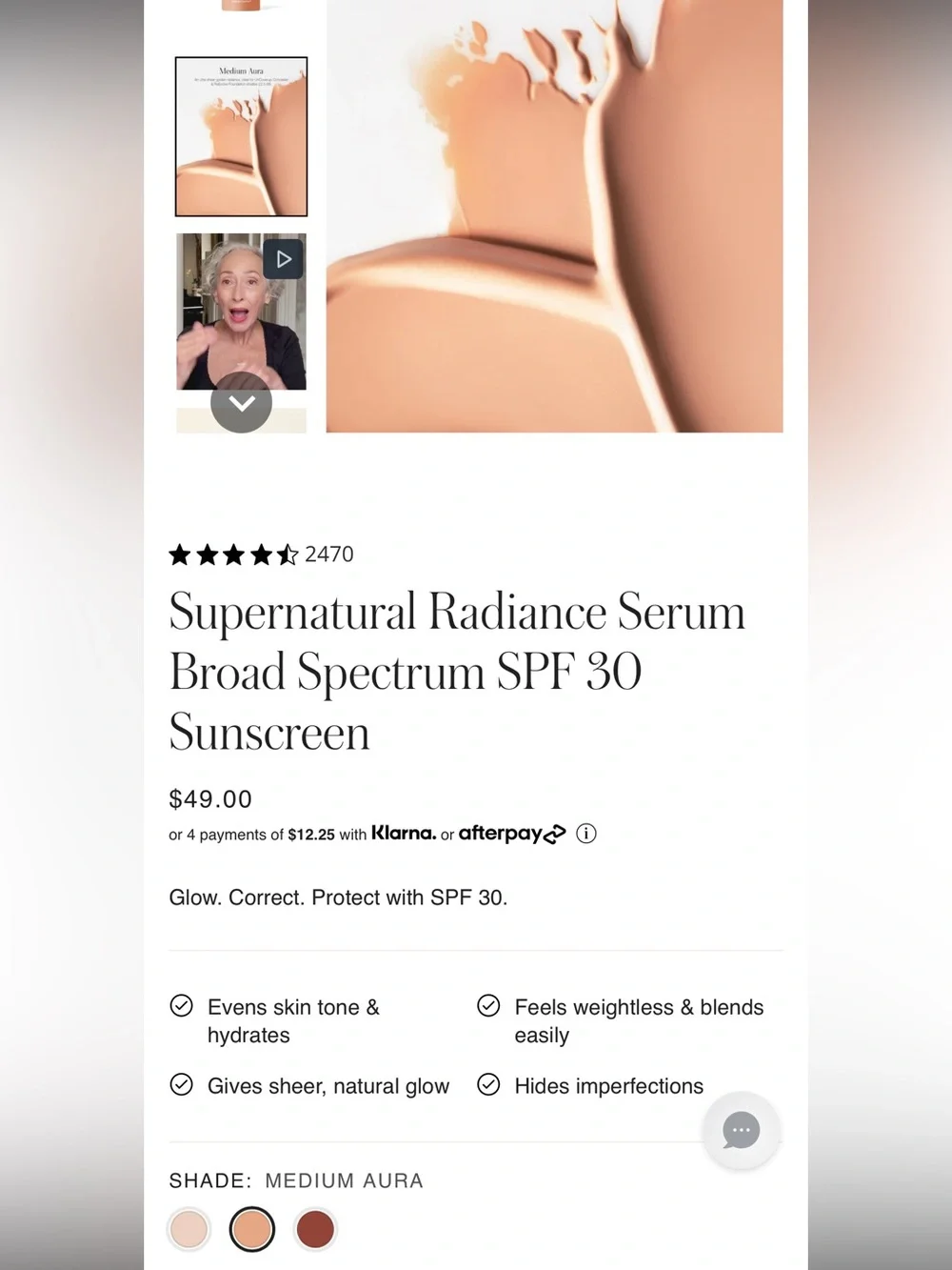 RMS Beauty Supernatural Radiance Serum SPF 30 - Medium